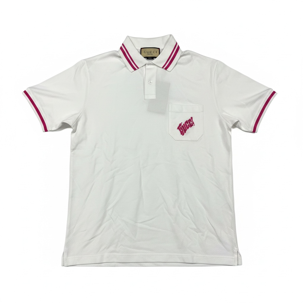 Polo blanc et rose Gucci