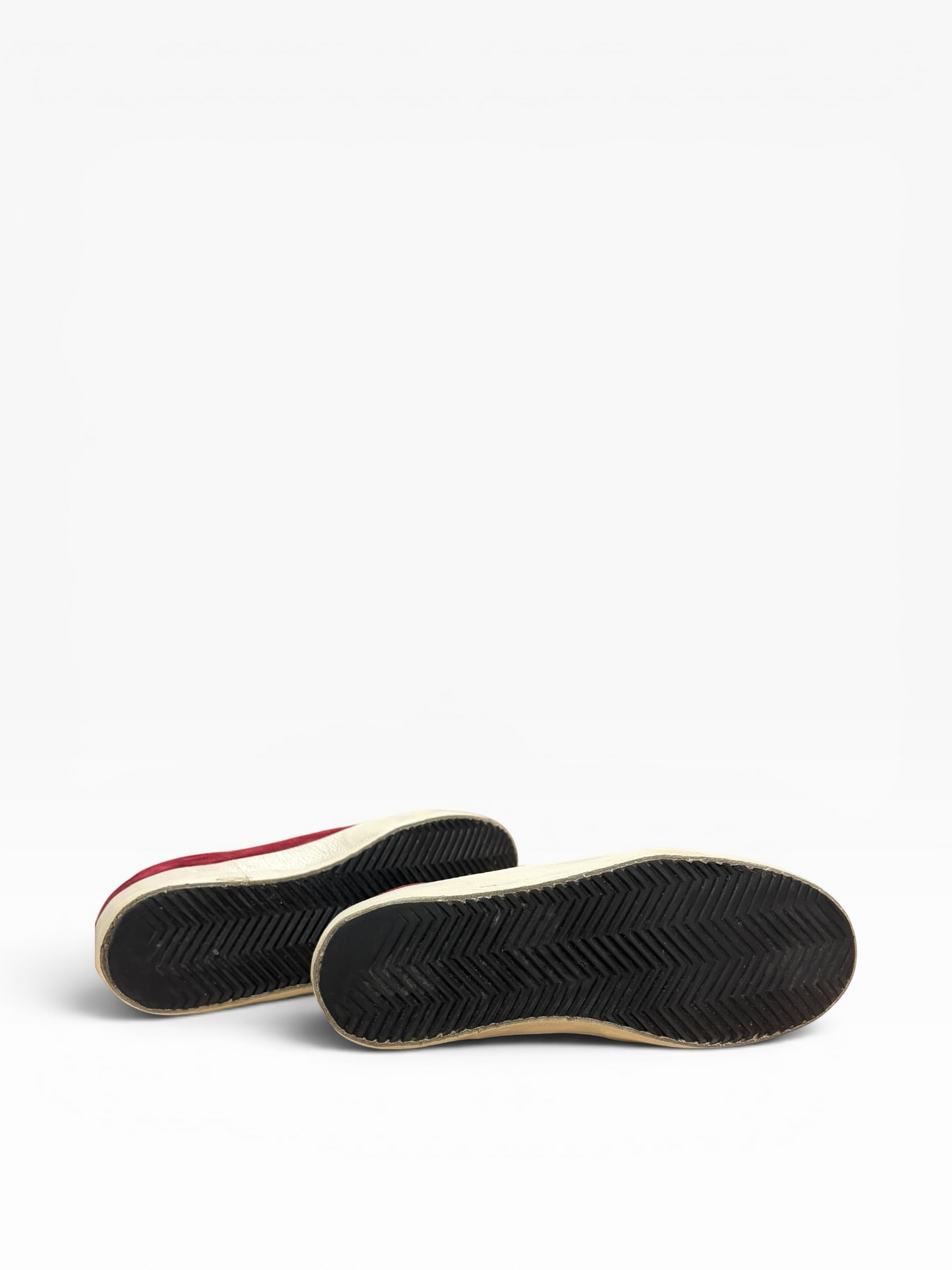Golden Goose Super star en velour rouge