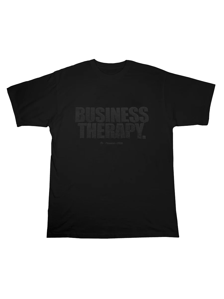 TEE "BUSINESS THERAPY" BLACK ON BLACK PUFF
