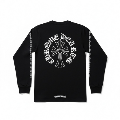 Longsleeve Chrom Heart Neck logo noir