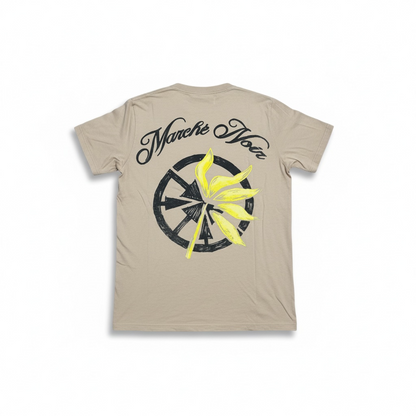 T-shirt marché noir beige