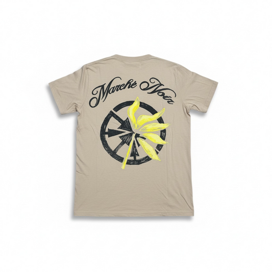 T-shirt marché noir beige