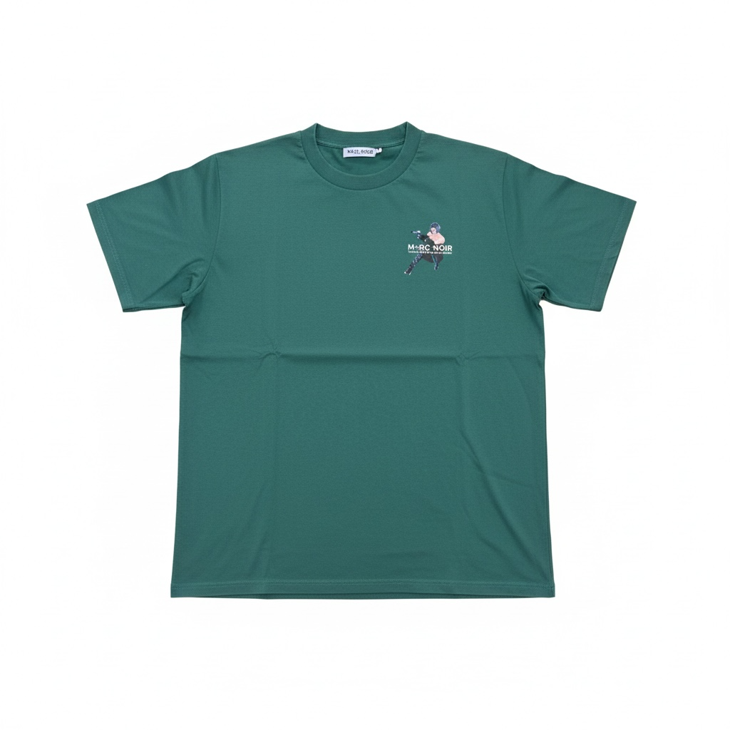 T-shirt marché noir vert