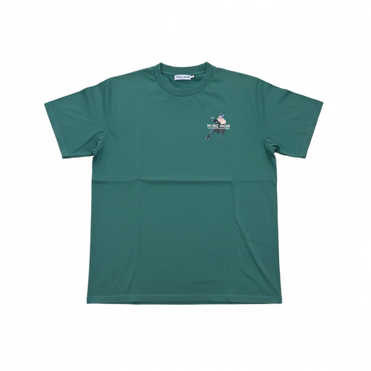 T-shirt marché noir vert