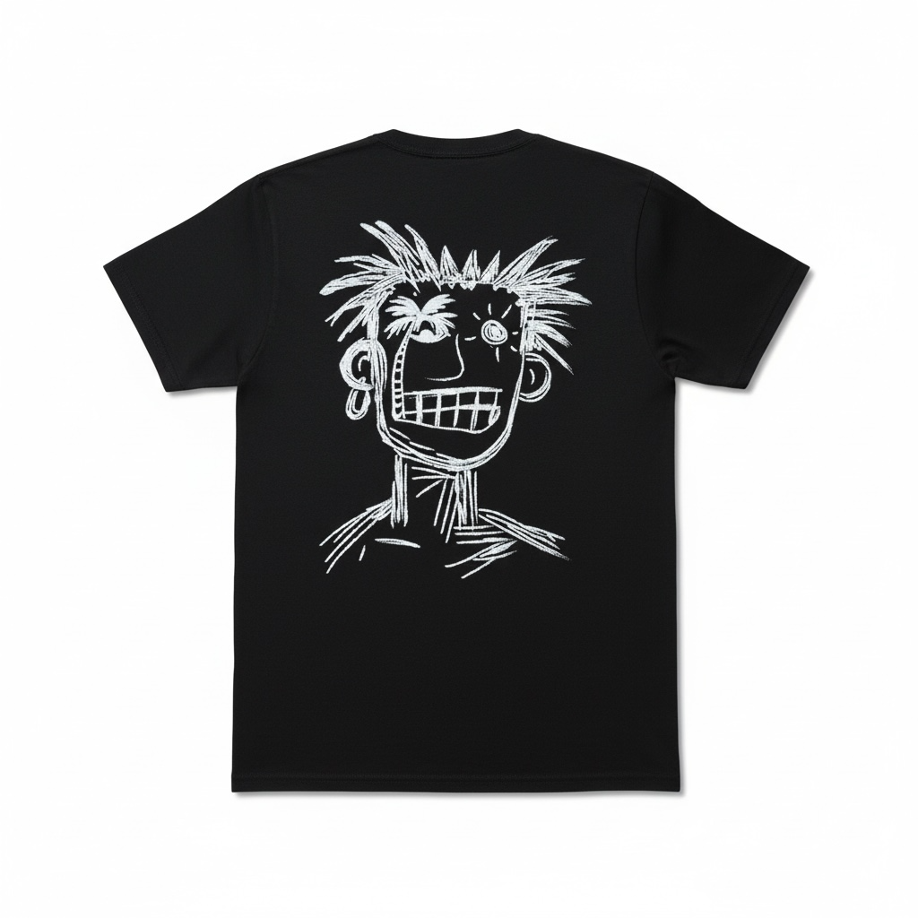 T-shirt noir bonhomme