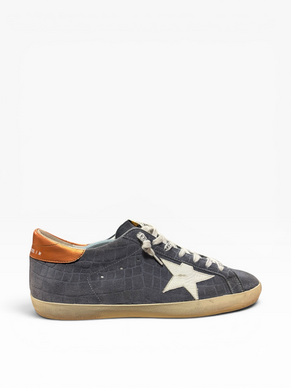 Golden Goose super star croco blue