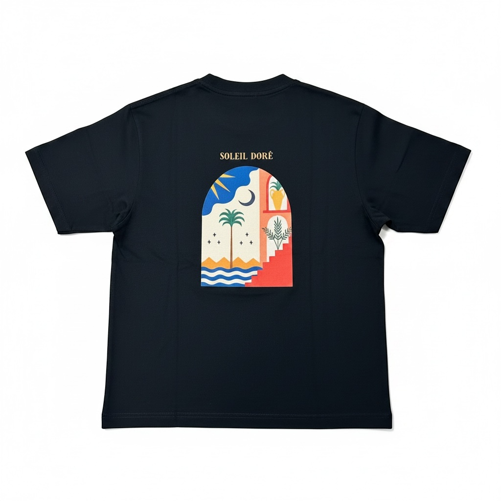 T-shirt Soleil Doré noir