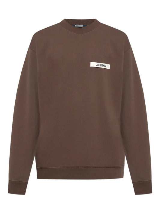 Jacquemus Sweat à patch logo marron